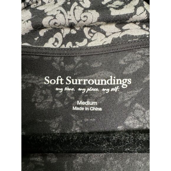 SOFT SURROUNDINGS Black/Gray Handkerchief Hem Scoop Neck Tunic, Sz M - Picture 6 of 7